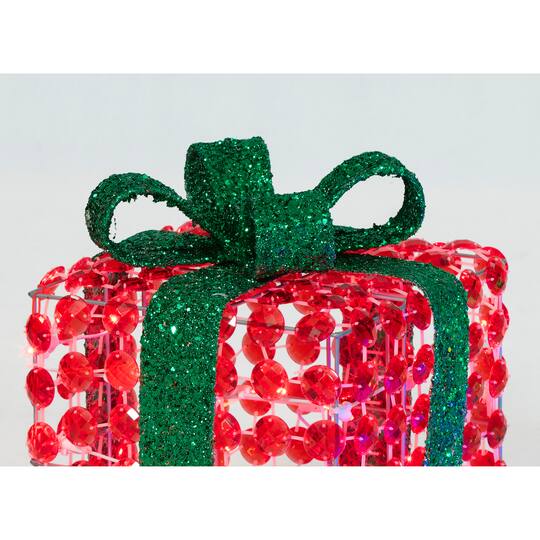 3-Piece Random Twinkle LED Diamond Beads Gift Box Sculpture Set
